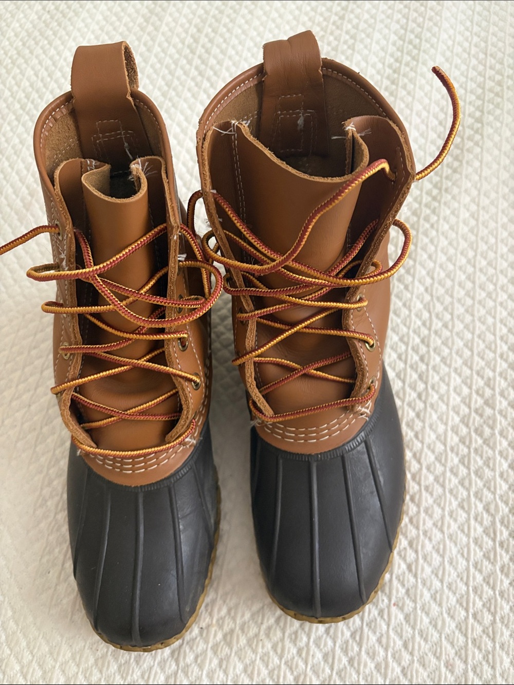 L.L. Bean Tan and Brown Duck Boots